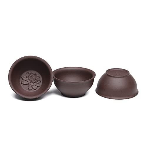 SILINE 3 PCS Yixing Clay Kung Fu Teacup 2.2 Oz