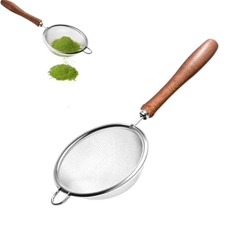Suhfuib Matcha Sifter, 30-Mesh Fine Matcha Strainer with Natural Wood