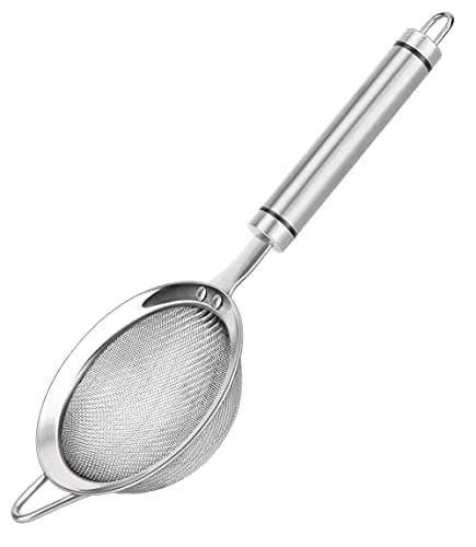 SUNWUKIN Fine Mesh Strainer with Handle Tea Sifter Stainless Steel Sieve