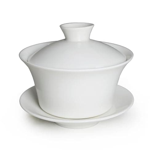 Liang baobao Gaiwan Tea Cup with Lid and Saucer Porcelain Teacups 10oz