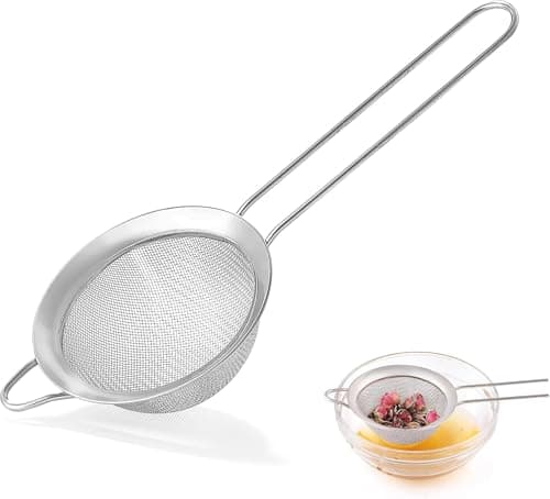 Fine Mesh Strainers for Kitchen, COKUMA Stainless Steel Metal Hand