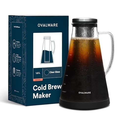 OVALWARE Airtight Cold Brew Coffee Maker with Tea Infuser & Spout