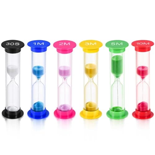 Sand Timer, KISEER 6 Pcs Colorful Hourglass Sandglass Sand Clock Timers