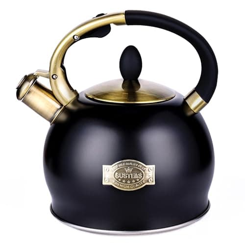 SUSTEAS Whistling Tea Kettle, 2.7QT Food-Grade Steel Teapot