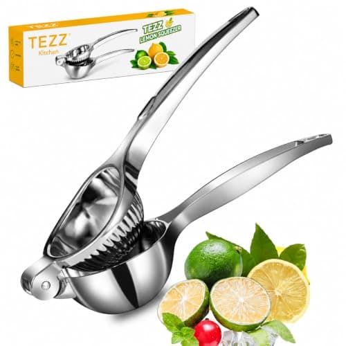 TEZZ Premium Lemon Squeezer, Large Heavy Duty Handhelp Juicer for Lemon