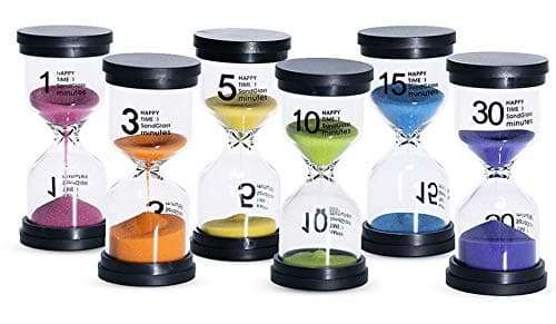 Sand Timer 6 Colors Hourglass 1/3/5/10/15/30 Minutes Sandglass Timer