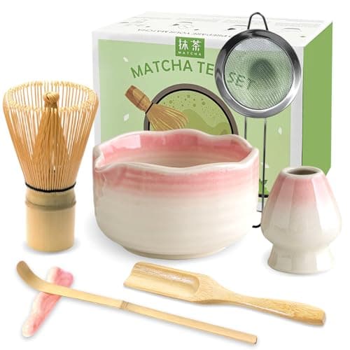 JBER Matcha Whisk Set, 7PCS Matcha Set with Bamboo Whisk and Ceramic