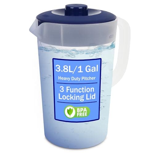 Water Pitcher with Lid 1 Gallon Pitcher BPA Free & Phthalate Free