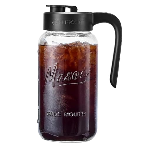 Mason Jar Pitcher - Airtight & Leakproof Glass Pitcher with