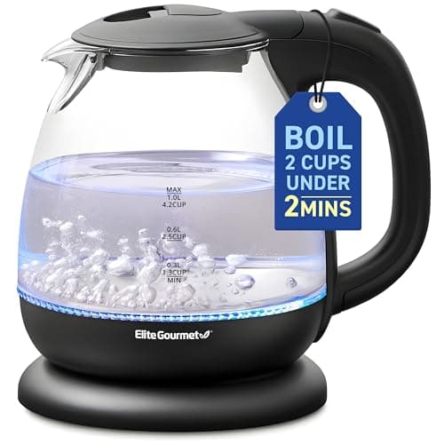 Elite Gourmet EKT1001 1.0L Glass Kettle