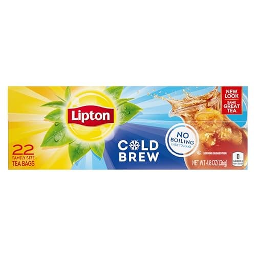 Lipton Cold Brew Iced Tea Bags, Family Size Zero Calories, Easy-To-Make