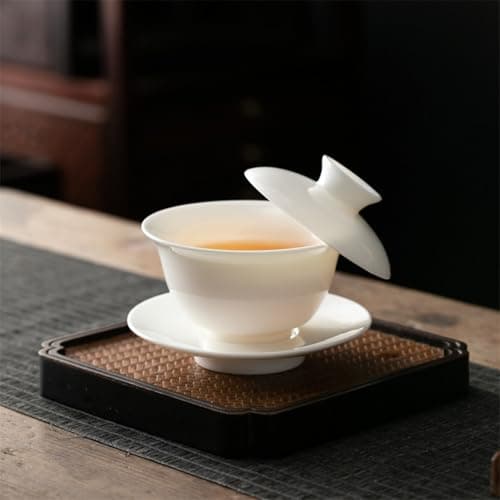 Simeiton White Porcelain Gaiwan Ceramic Tea Set