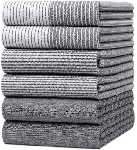 Premium Kitchen Towels 6 Pack 100% Cotton