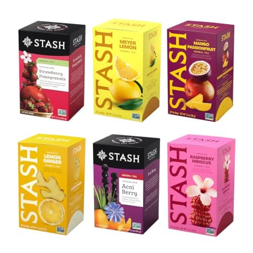 Stash Tea Fruity Herbal Tea 6 Flavor Tea Sampler