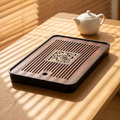 CIOCUHS Tea Tray with Water Storage & Detachable Drainage