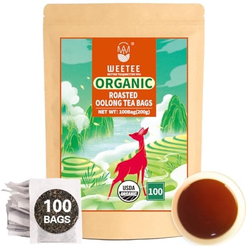 WT WEETEE Organic Roasted Oolong Tea Bags 100 Count