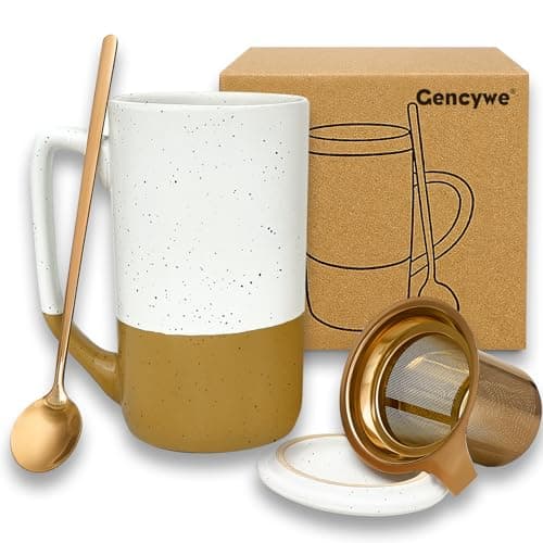 Gencywe Ceramics Large Tea Cup with Loose Leaf Infuser