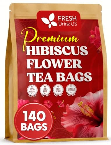 FreshDrinkUS, 140 Bags Hibiscus Flowers Tea