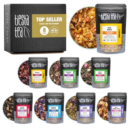Tiesta Tea - Top 8 Favorites Sampler Set, Loose Leaf, Up to 80 Cups, High