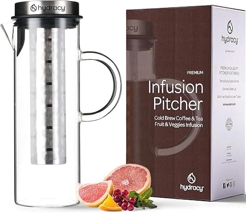Cold Brew Coffee Maker - Large Glass Infusion Pitcher 1.6